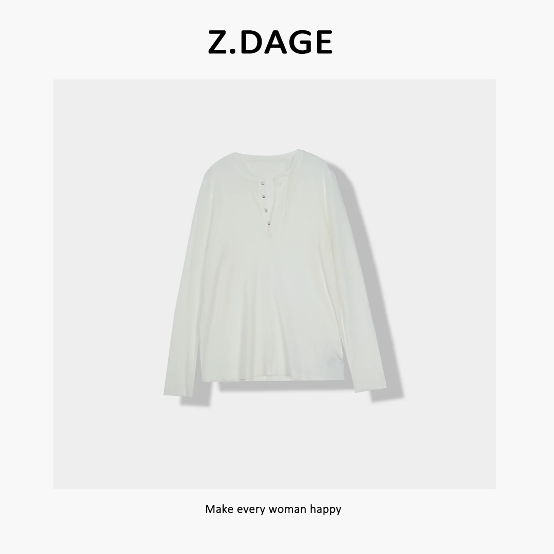 z.dage-‘坚持到底’时尚休闲净版羊毛高级感保暖T恤-8122