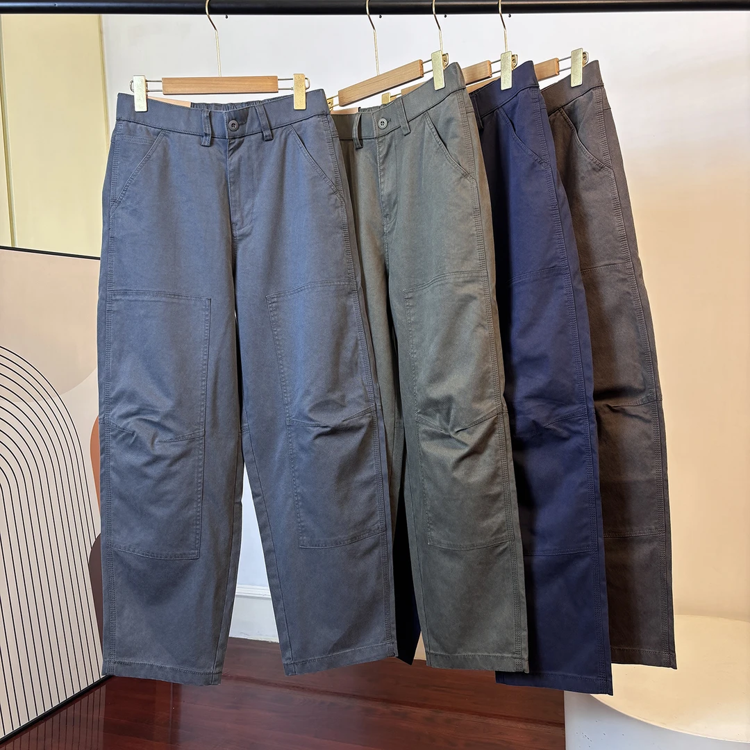 美式复古做旧 秋季男士立裁工装宽松阔腿潮流百搭直筒休闲直筒裤