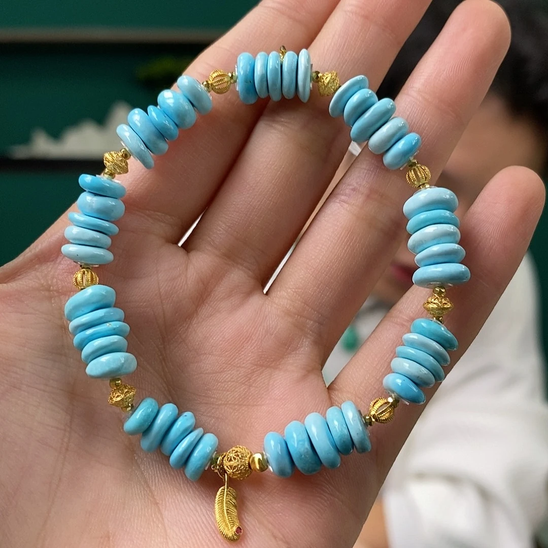 绿松石18K金镶嵌珠宝奇石