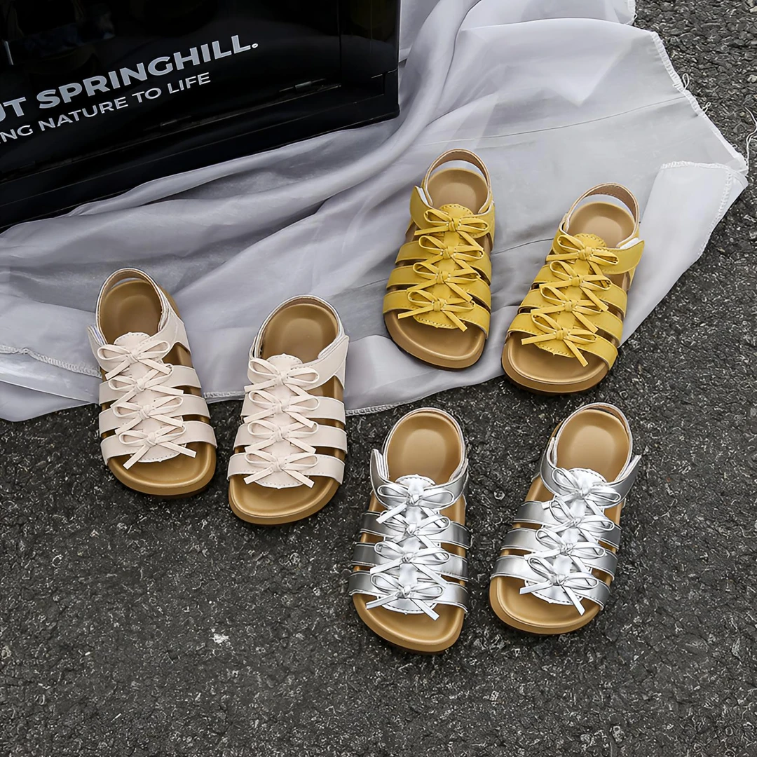 【浅夏云梯】复古港风凉鞋女童罗马鞋2025夏季新款小女生软底沙滩鞋