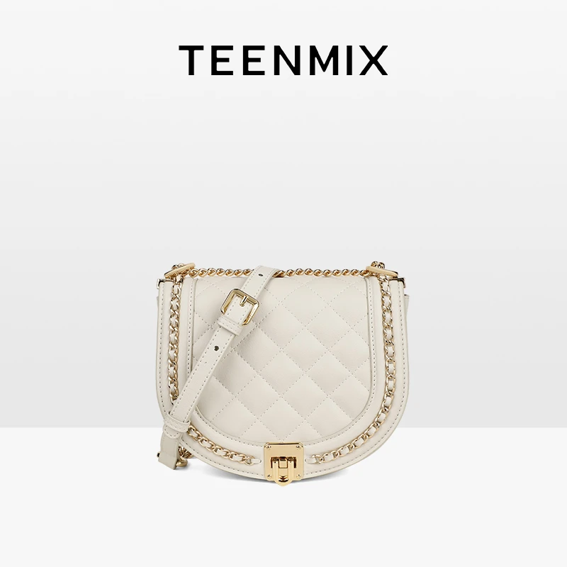 【清】天美意女包牛皮马鞍包TMX33XK011214