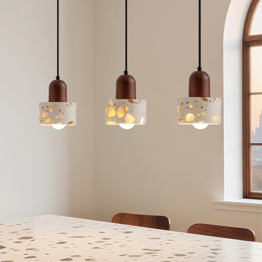 摩灯会 餐厅吊灯 三头2025年新款侘寂日式中古风吧台餐桌灯8525