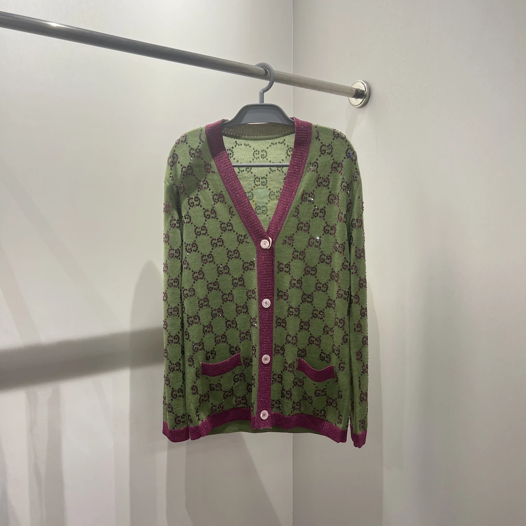 99新 GUCCI/古驰 aa176/双g字母交织图案毛衣 羊毛 xs码