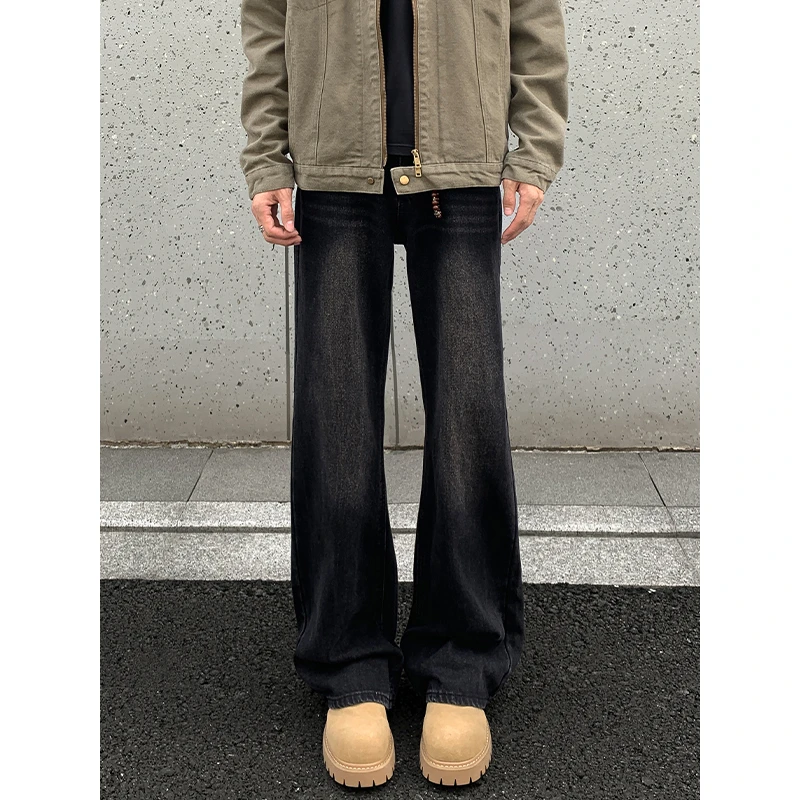 美式水洗微喇牛仔裤男秋冬百搭痞帅显瘦宽松潮流百搭直筒休闲长裤