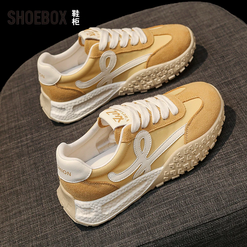 SHOEBOX鞋柜女鞋厚底百搭阿甘德训鞋女款2025春季新运动休闲鞋