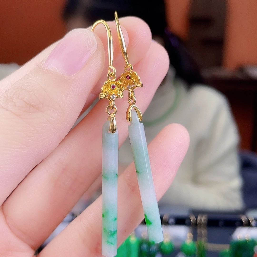 翡翠未镶嵌耳饰饰品