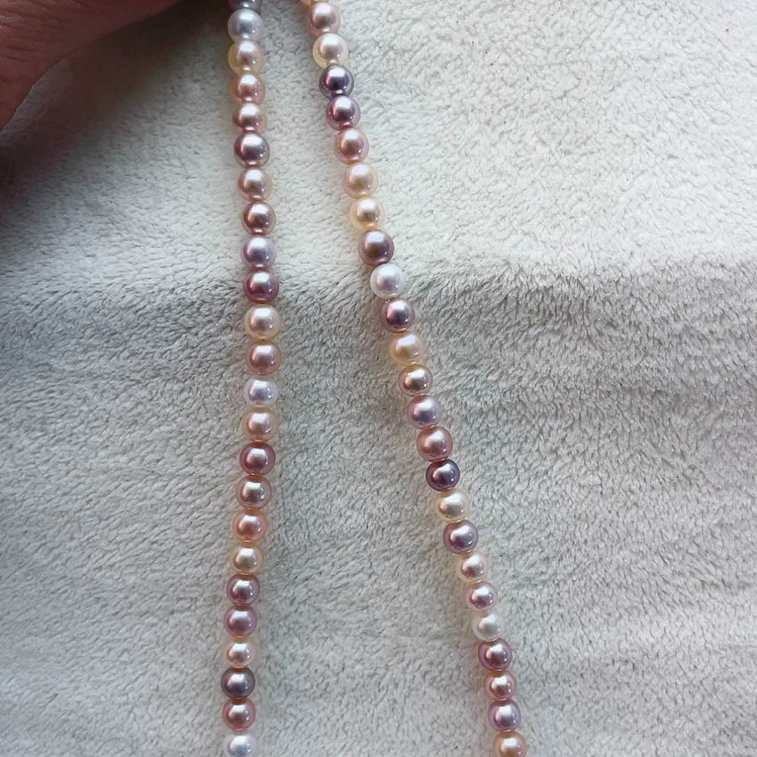 淡水珍珠颈饰18K金镶嵌