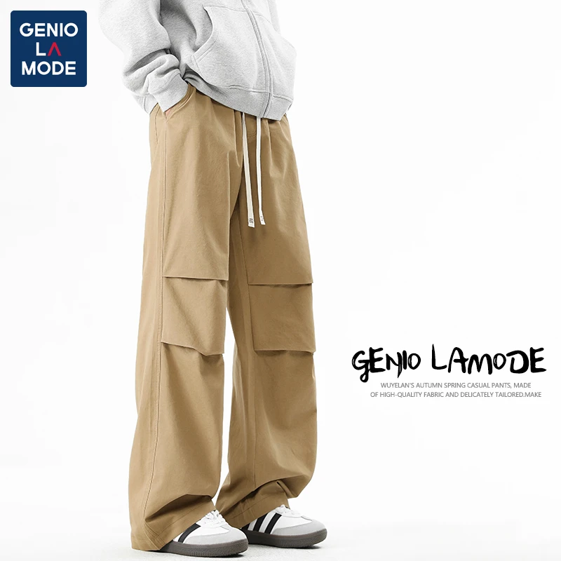 GENIO LAMODE美式伞兵裤男款春夏季宽松百搭直筒运动纯棉休闲裤子
