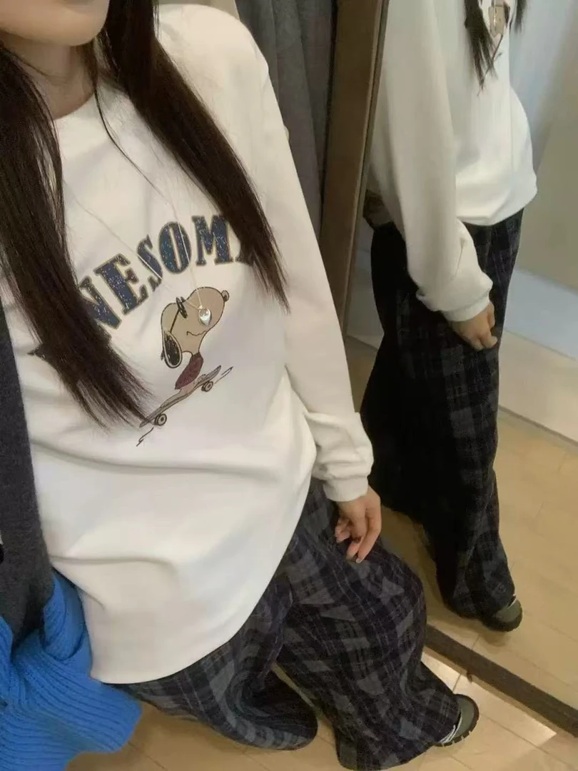 磨毛加厚字母印花打底长袖t