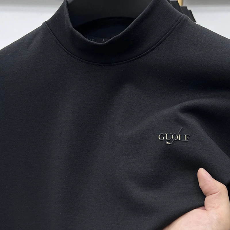 Zero Degree North高端磨毛长袖T恤男士秋冬微弹加绒内搭打底衫