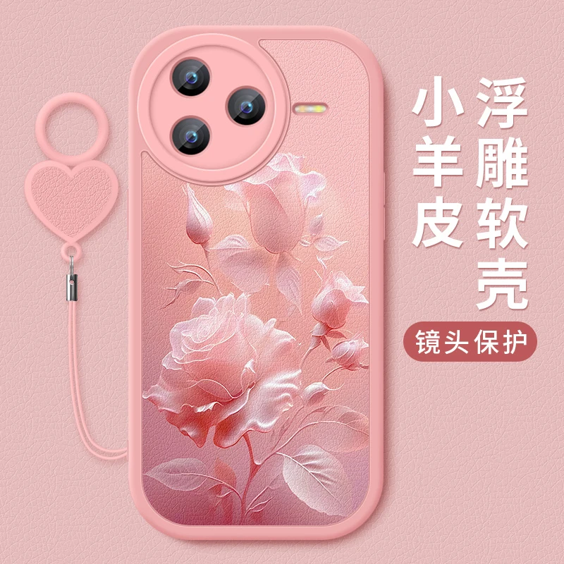 适用小米civi5pro手机壳新款玫瑰花civi5pro全包防摔硅胶软壳女款