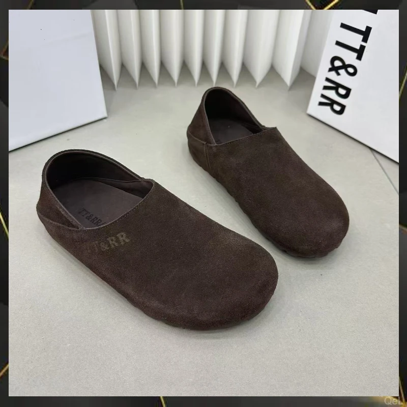 里真皮鞋女平底勃肯两豆豆鞋可2单早春复古新款拖鞋5穿20踩女款