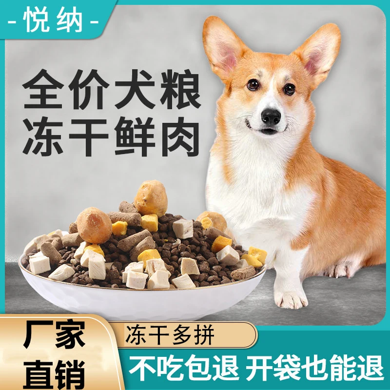 冻干原生鲜肉多拼土狗高钙壮骨全价全期营养成犬宠物必备物品
