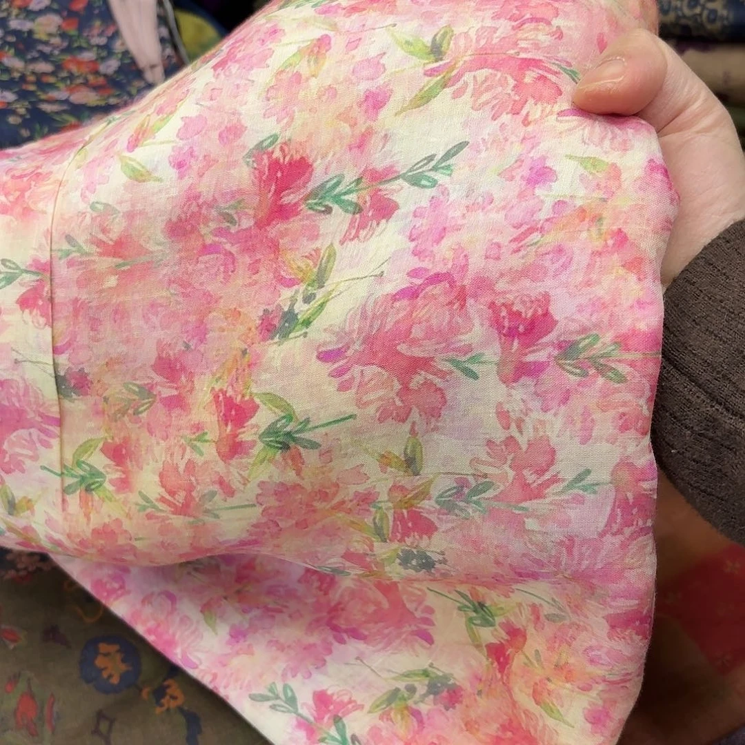 麻2.4米纯苎麻粉花