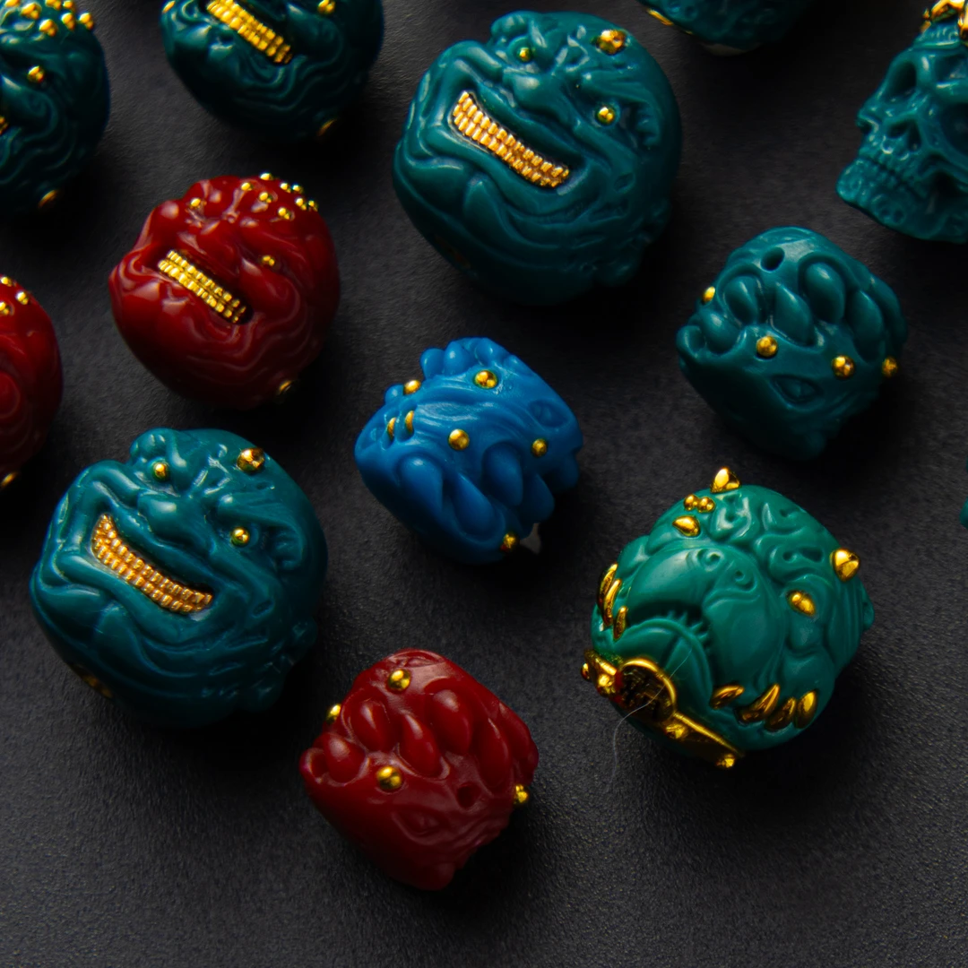 【蔚石甄选】精品雕刻件地狱绿恶僧红绿两款