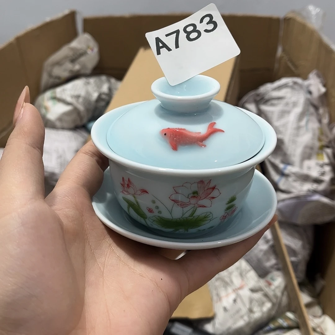 瓷片茶摆件工艺品摆件666