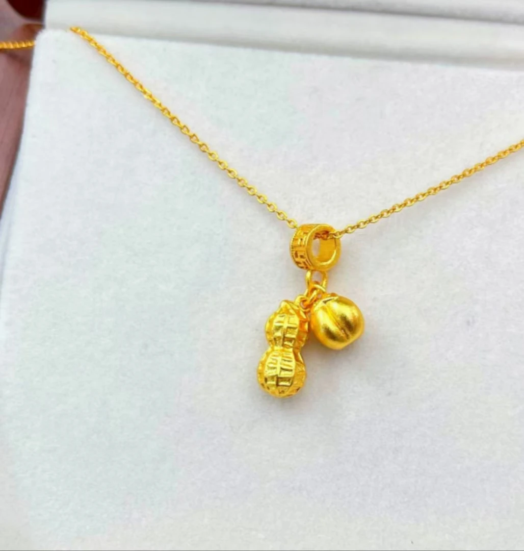 合金项链 31047金色花生项链