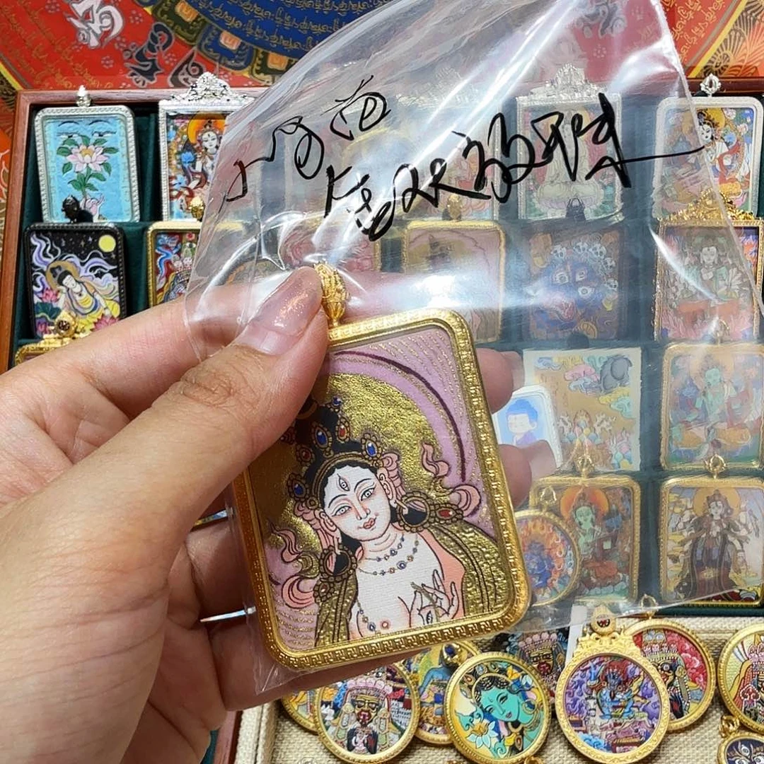 吊坠热贡纯手绘唐卡非遗文化