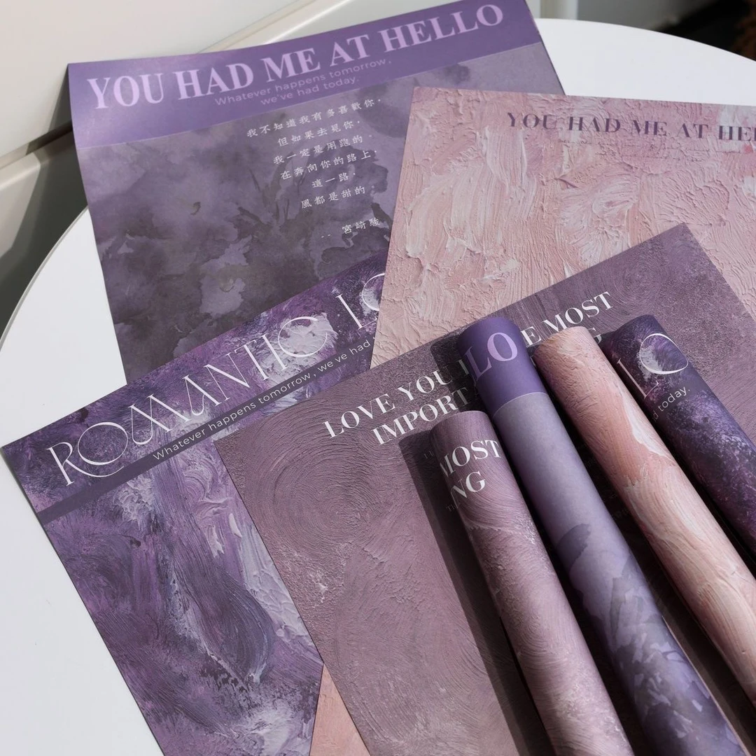 拍2件包邮-油画风乌梅子酱包装纸手工DIY花束包花纸新礼品花店