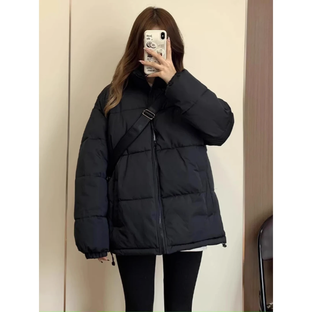 凯颂大码300斤纯色百搭立领面包服男女秋冬宽松百搭保暖棉服外套