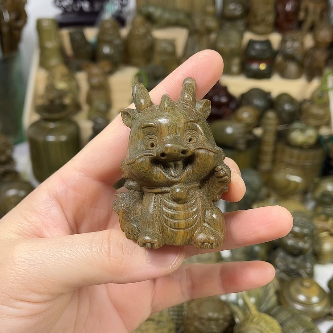 维腊木（绿檀）初*一龙手把件