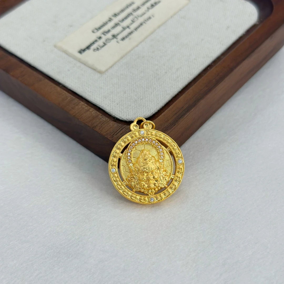 合成碳硅石（莫桑石）999足金5G工艺黄金黄财财吊坠