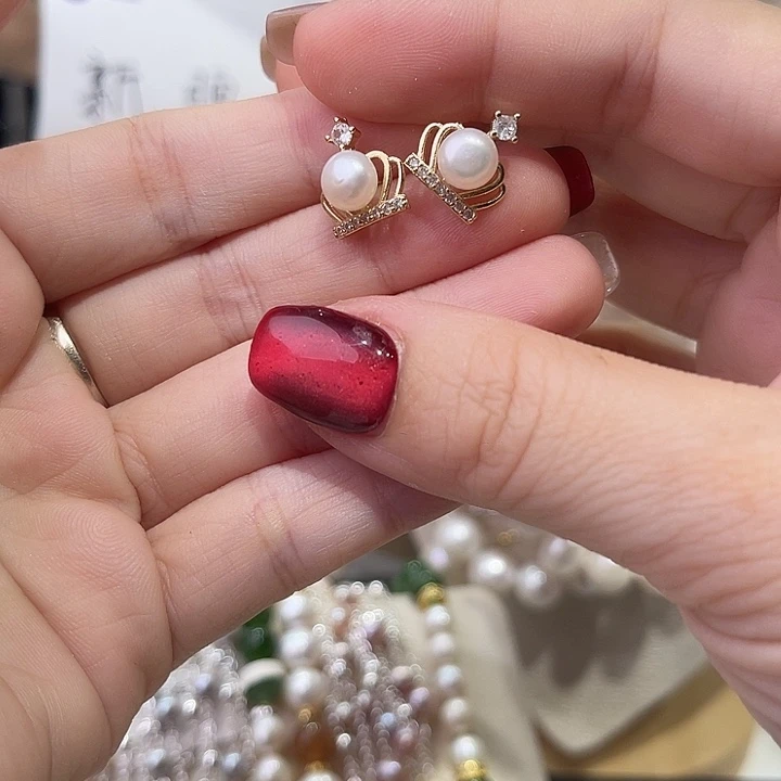 耳饰淡水珍珠合金