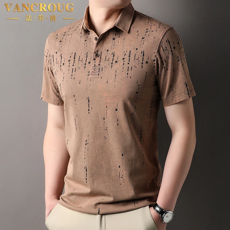 VANCROUG/法劳格短袖POLO衫男士夏季薄款时尚潮流透气休闲翻领T恤