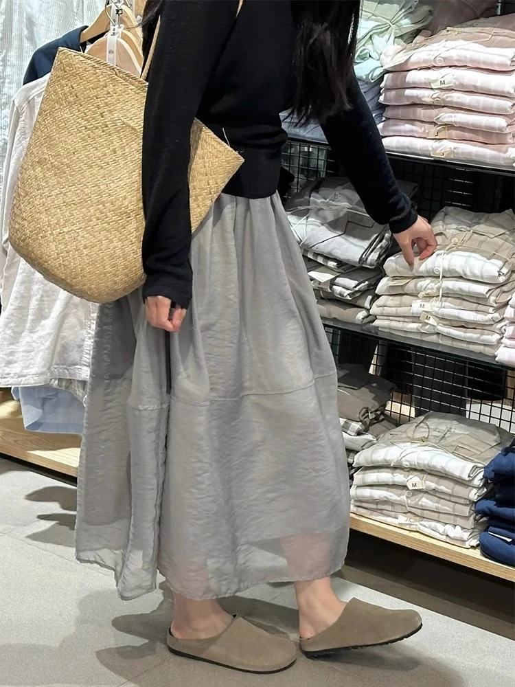 仙女蓬蓬纱裙2025夏季新款胖mm宽松遮胯梨型身材中长款a字半身裙