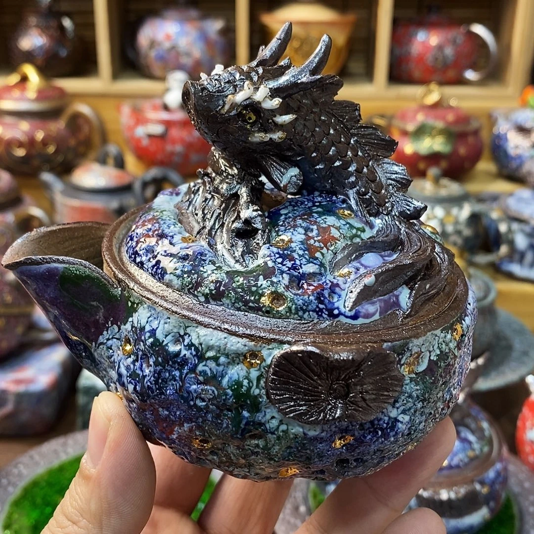 粗陶志野柴烧茶器