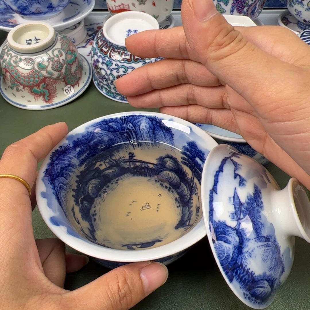 陶瓷景德镇纯手工纯手绘茶具木木56