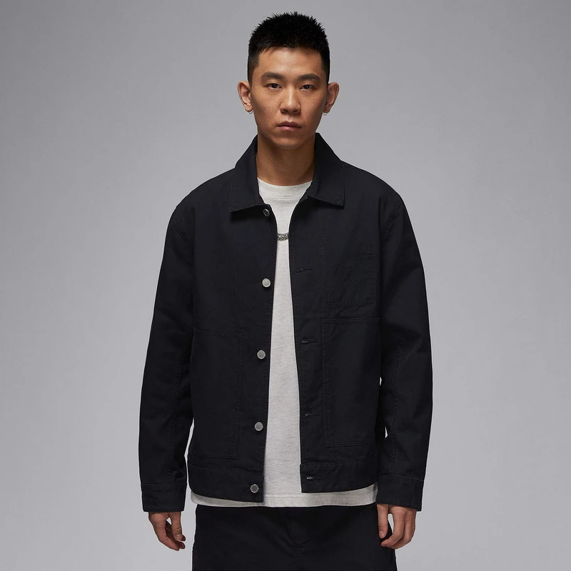 Jordan耐克正品男子夹克25春新款纯棉宽松刺绣做旧翻领外套HF9318