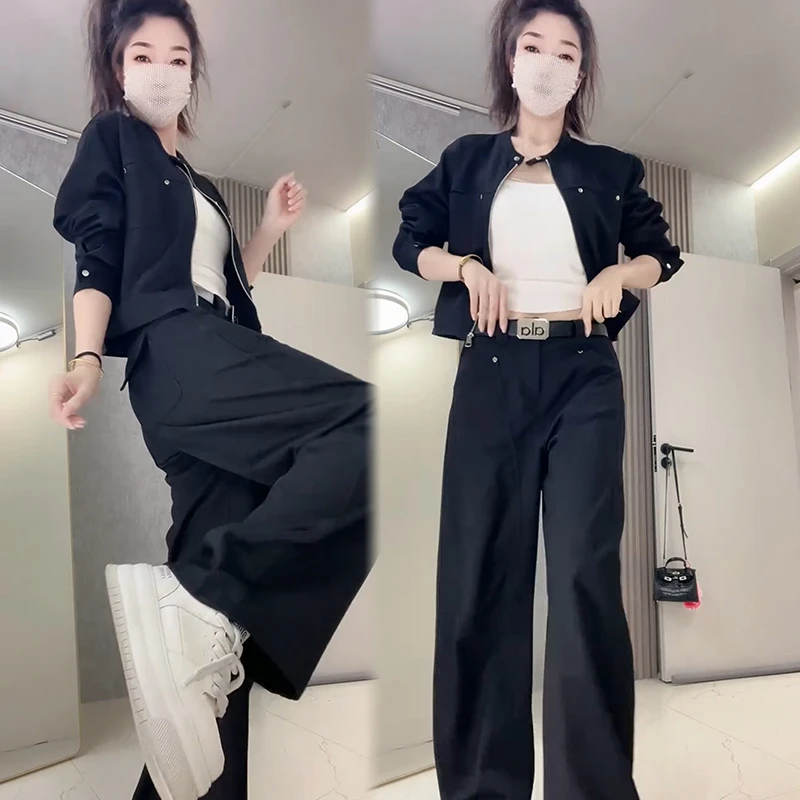 2025秋季新款时尚显瘦气质网红高档套装女高级百搭宽松大码两件套