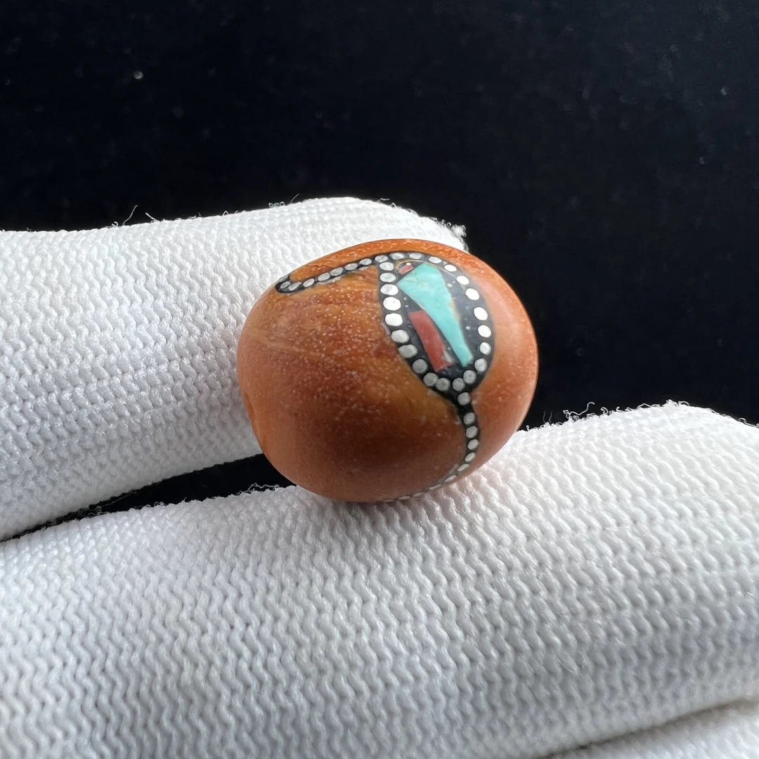 A21-03天然原矿蜜蜡 老蜡枣珠15x16.6mm 2.6克抖音基地质检发货