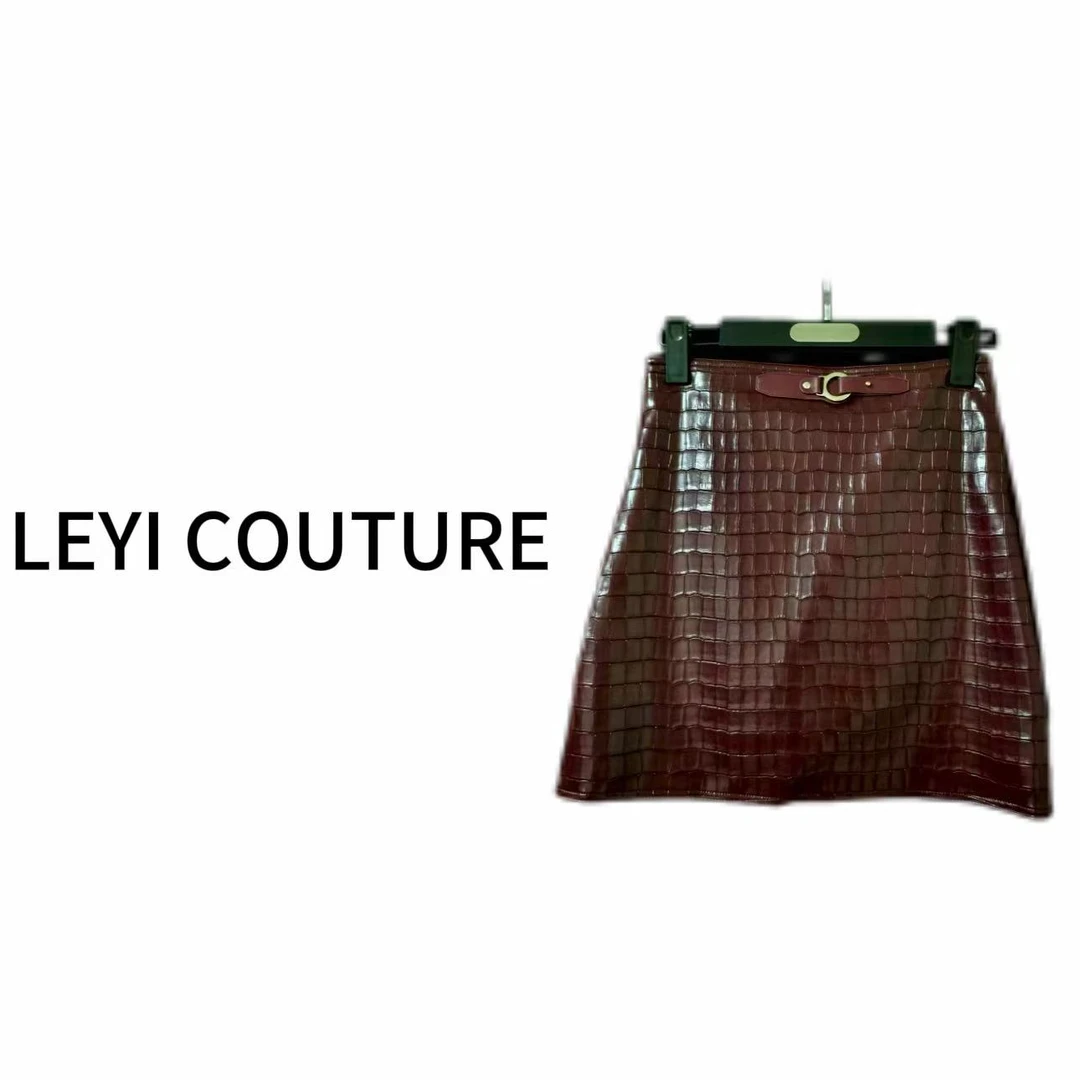 【 LEYI COUTURE】畑畑2025高端气质时尚“鳄鱼纹”皮裤