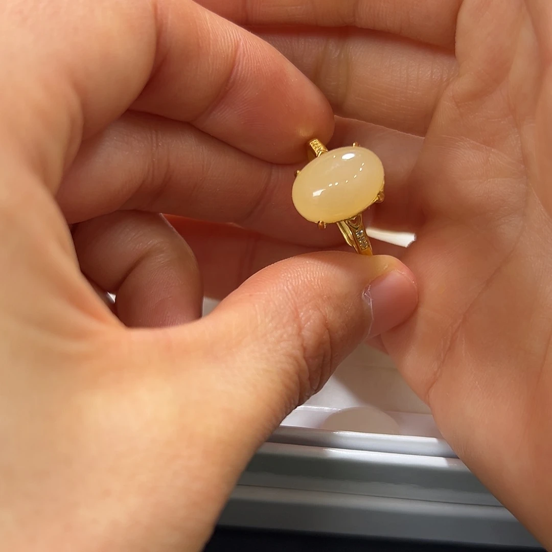 和田玉戒指颜色多样性发货拍一发一银S925镶嵌十*