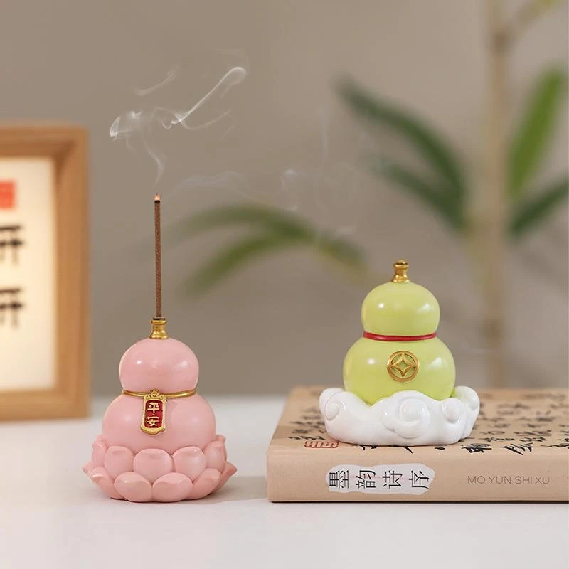 [雪战]国潮葫芦香插线香香座香器办公室桌面装饰品福禄工位摆件文