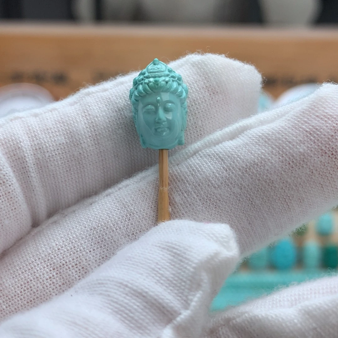 绿松石未镶嵌绿松石小观音头配饰