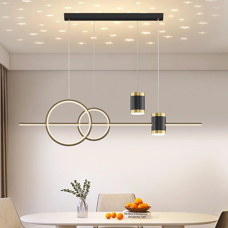 北欧新款餐厅吊灯现代简约吧台灯设计感创意一字长条灯具灯饰
