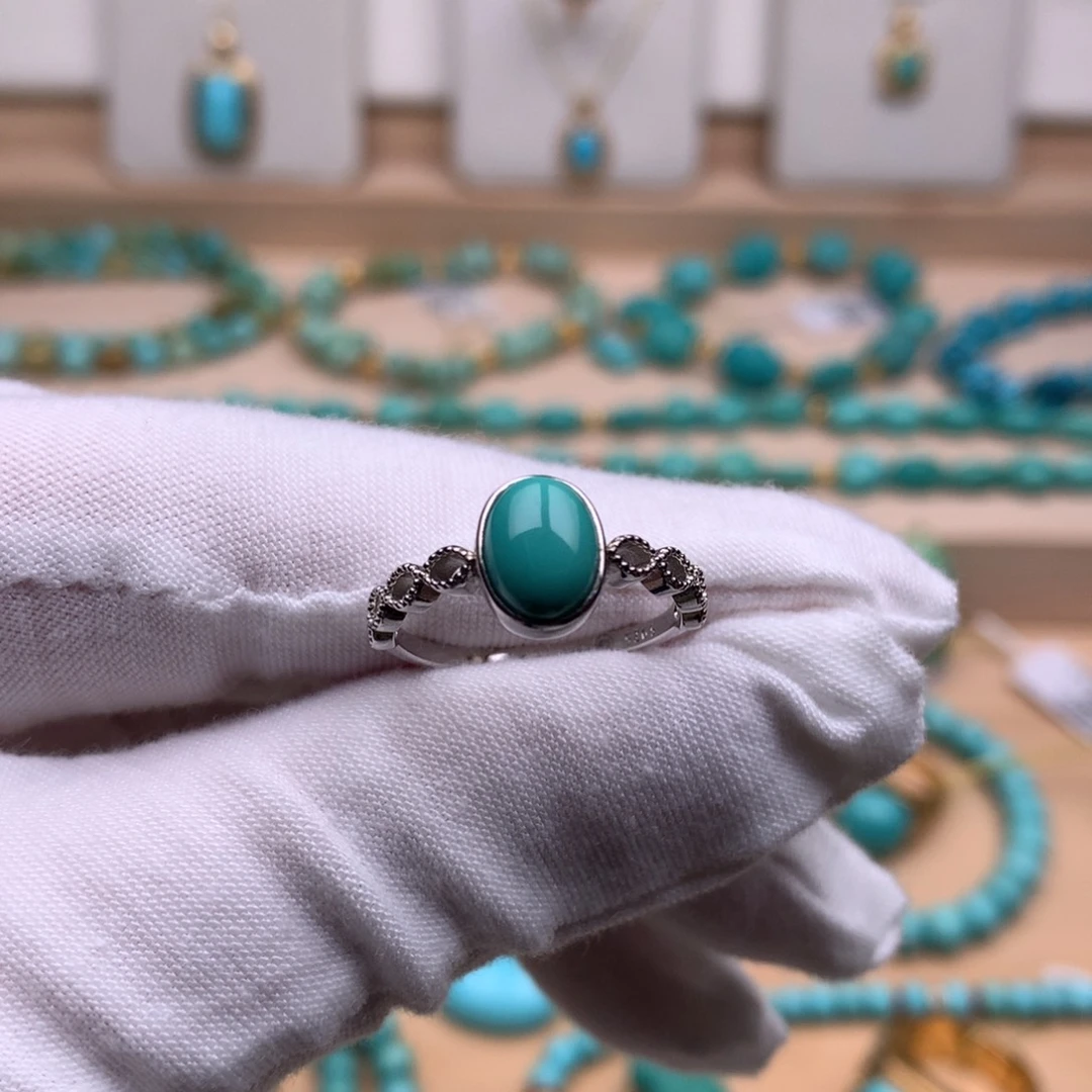 银S925镶嵌绿松石珠宝奇石