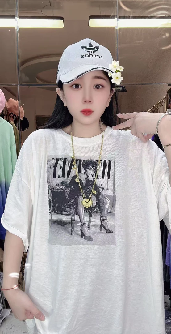 外贸纯棉大码T恤萝莉高跟鞋