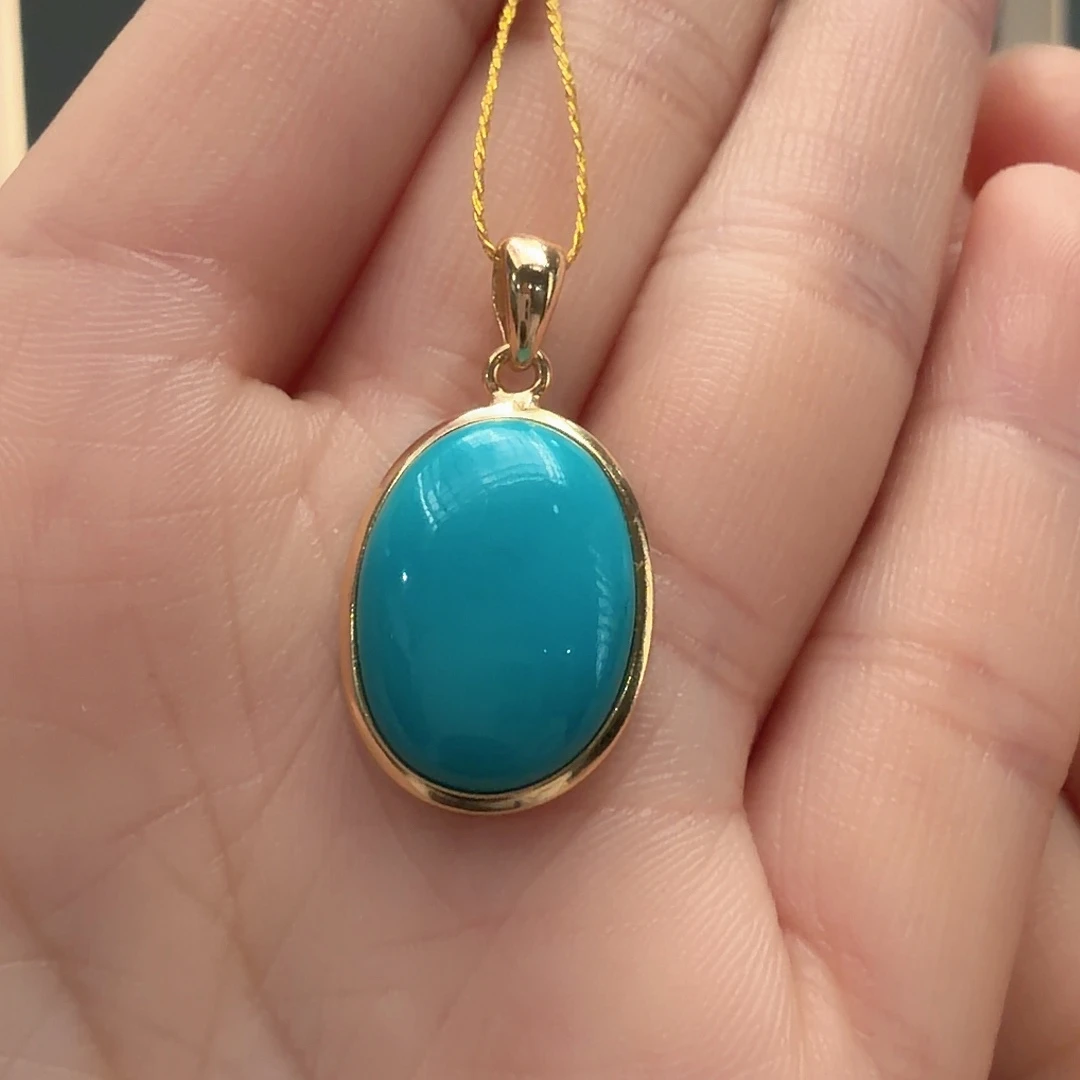 绿松石银S925镶嵌颈饰