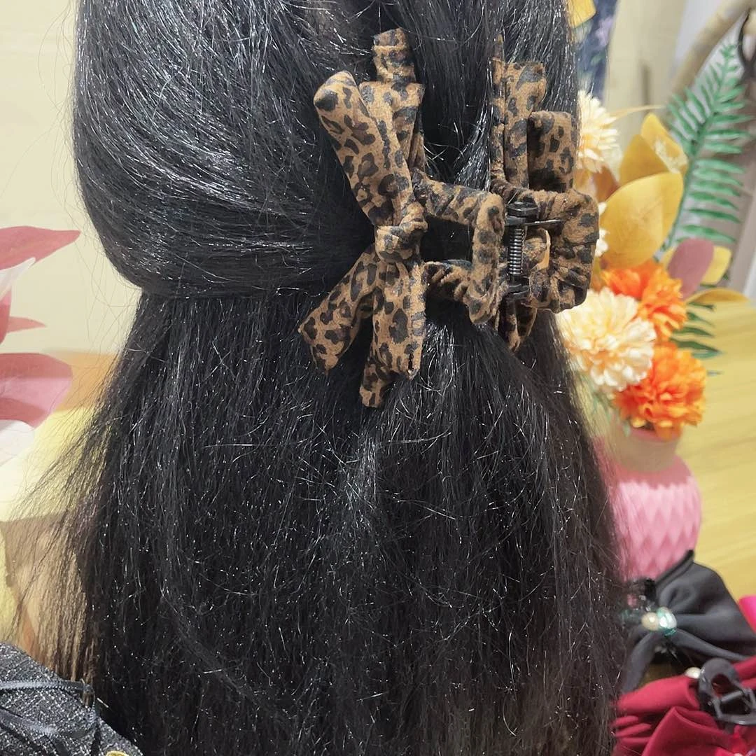 皮质铁合金蝴蝶结发夹