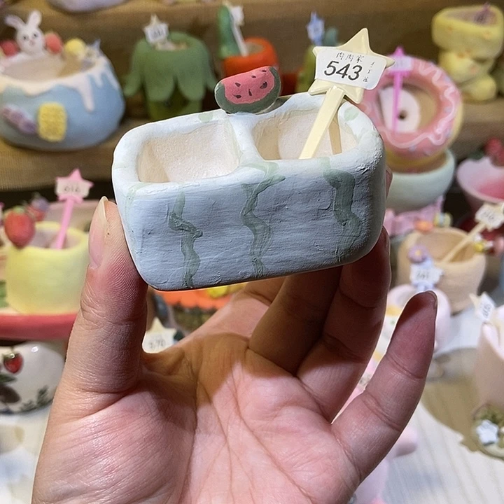 543 手工手绘盆 满29包邮