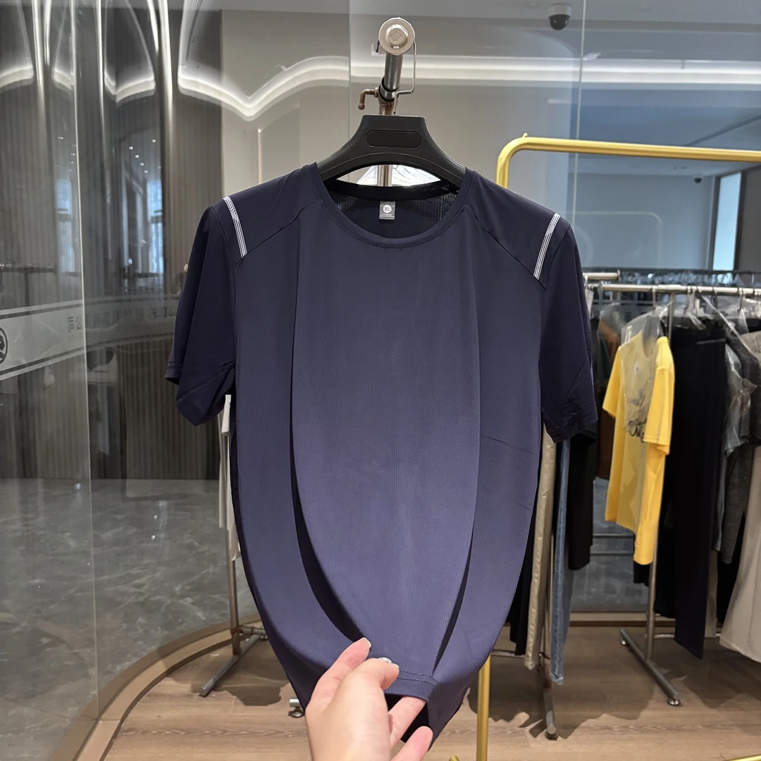 冰丝速干系列！激光冲孔！夏季薄款透气男士简约运动圆领短袖T恤