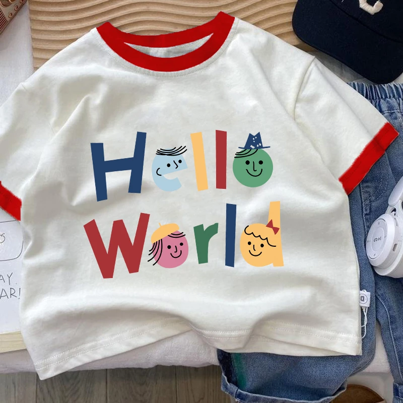 女童T恤2025夏装洋气字母新款儿童短袖宽松休闲上衣宝宝印花衣服