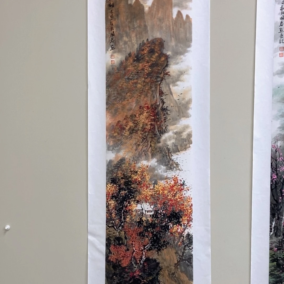 国画韦国春四尺对开精品佳作