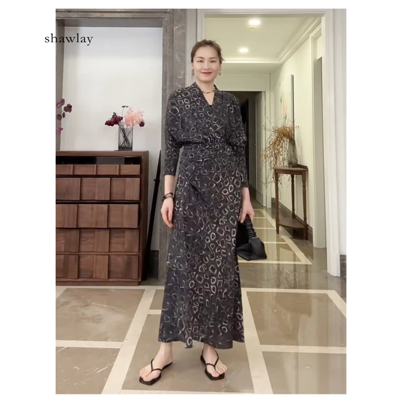 桑蚕丝复古连衣裙CL2990