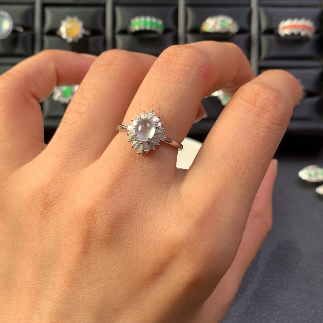 翡翠银S925镶嵌戒指