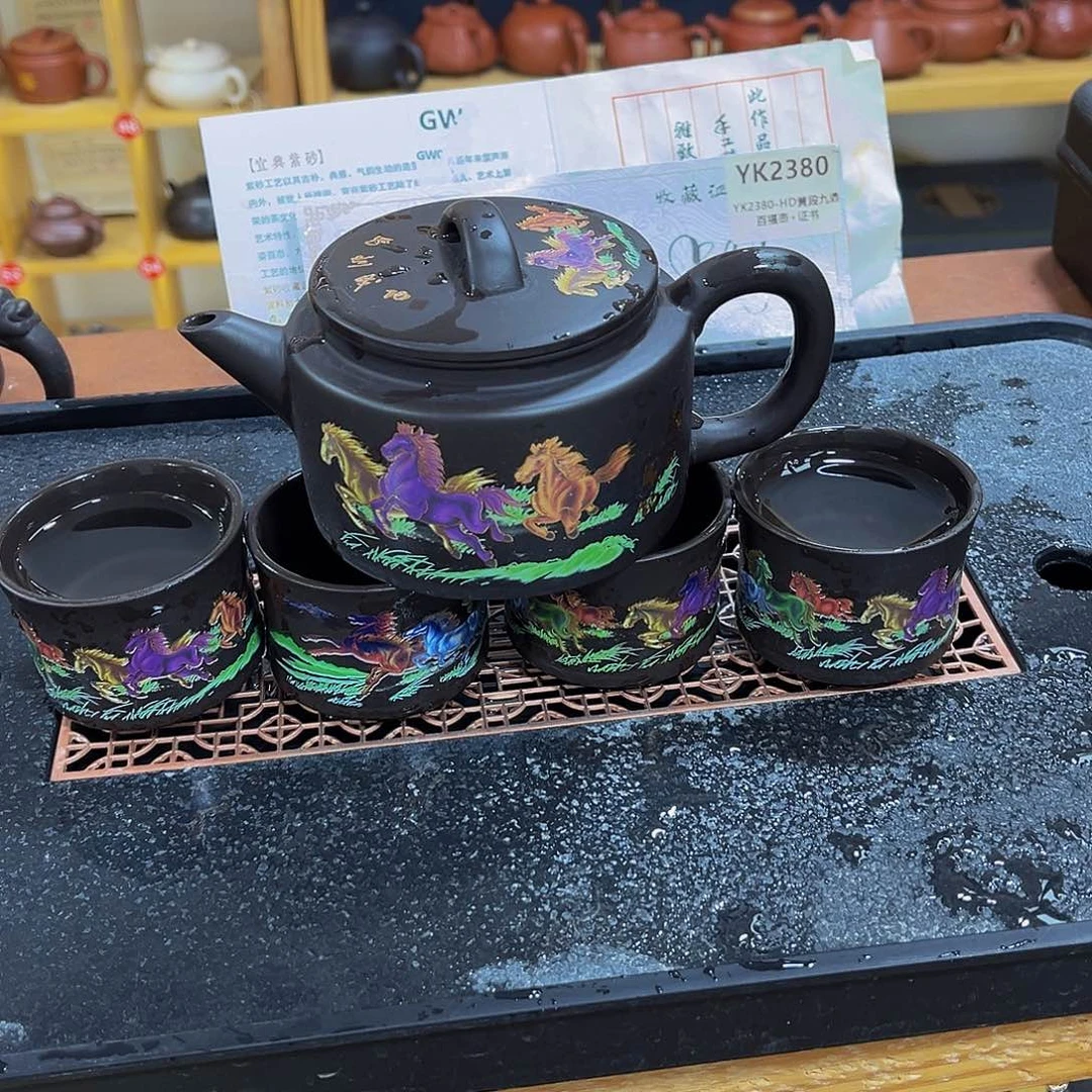 紫砂茶案紫砂壶一壶4杯